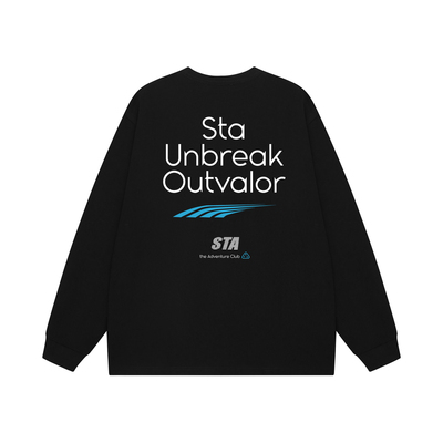 STA旗舰店美式潮牌小众设计感长袖男女秋冬季复古高街黑色卫衣