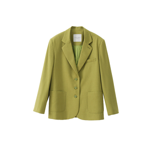 popchrio◆春日序曲 高捻麻感复古西服休闲宽松西装外套小个子女