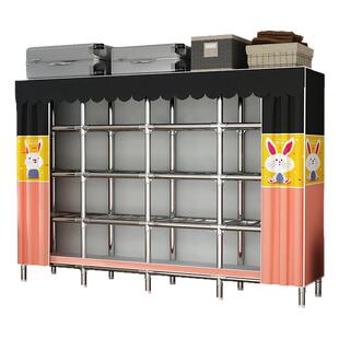 简易衣柜合金接口布衣柜全钢架耐用出租房叠衣服多层多格储物柜子