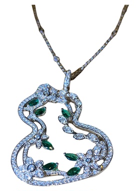 重工珠宝级纯银大葫芦毛衣链