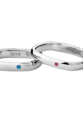 999足银情侣戒指闭口小方戒