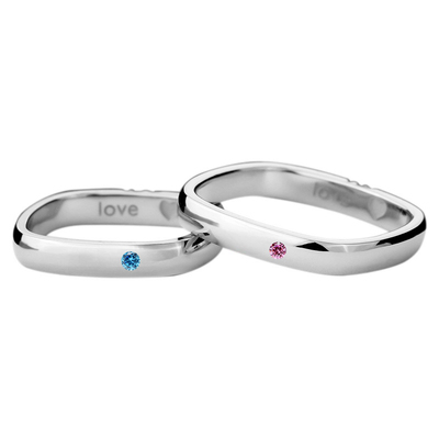 999足银情侣戒指闭口小方戒