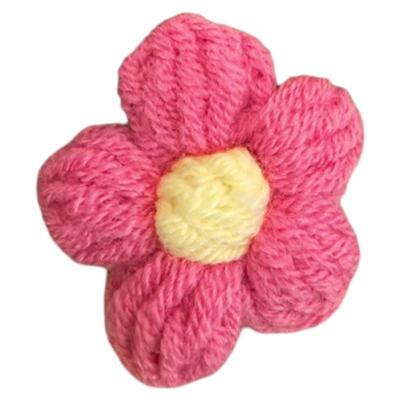 可爱泡芙花朵毛线鞋花鞋带装饰扣