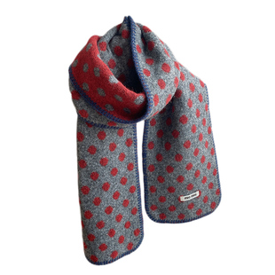 黑白波点复古绵软加厚秋冬羊毛针织围巾 时尚女学生保暖毛线围脖