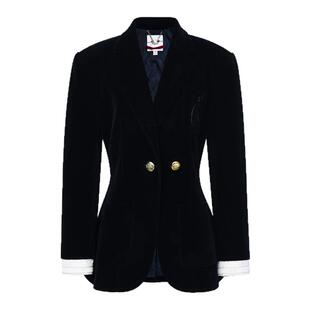 【胡连馨同款】lefame拉飞姆2025年冬季新款收腰丝绒西装领外套