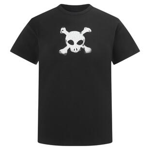 PunkFK骷髅开裂做旧印花短袖T32支精棉大弹力正肩直角肩修身健身