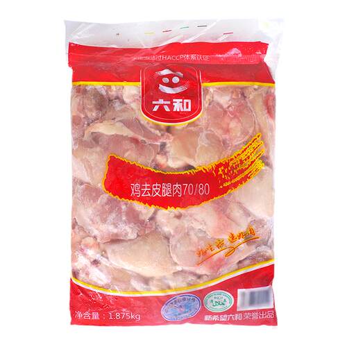 六和7080腿肉去皮汉堡无骨腿排六合新鲜冷冻去骨腿肉汉堡肉食品