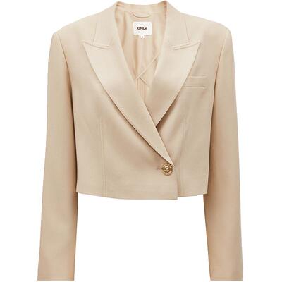 ONLY精致纽扣短款直筒西服