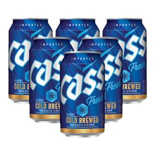 【cass啤酒】韩国原装进口凯狮啤酒原味清爽炸鸡小瓶355ml*6 罐装