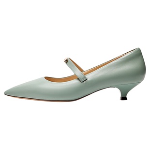 灵梅陈高光鞋尖头高跟鞋玛丽珍鞋初春鞋2026新款法式羊皮单鞋皮鞋