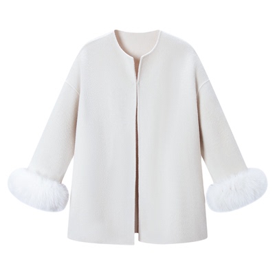 Minuteplus无领短款毛呢外套MP5BWC21