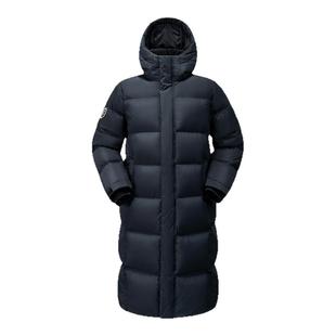 企鹅火山岩羽绒服女中长款25冬季过膝保暖面包服防风连帽外套男