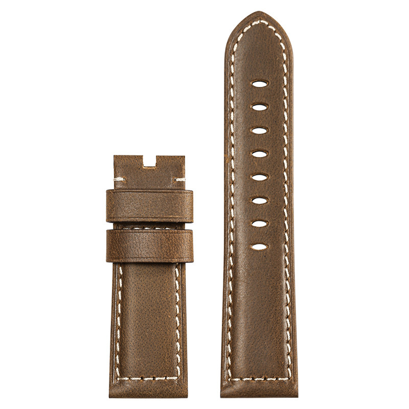 积优代用沛纳海手表表带男真皮疯马皮表带原装配件Panerai24 26mm