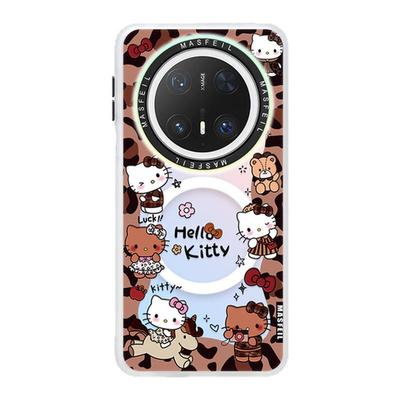 MASFEIL × KITTY豹纹适用华为Mate80Promax手机壳磁吸带支架mate60保护套超薄可爱mt70新款女生高级感全包