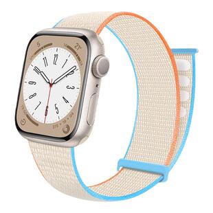 适用iwatch10苹果手表s9新款SE两节s8尼龙编织回环applewatch7表带ultra魔术贴s6智能手表5代运动男女款高级