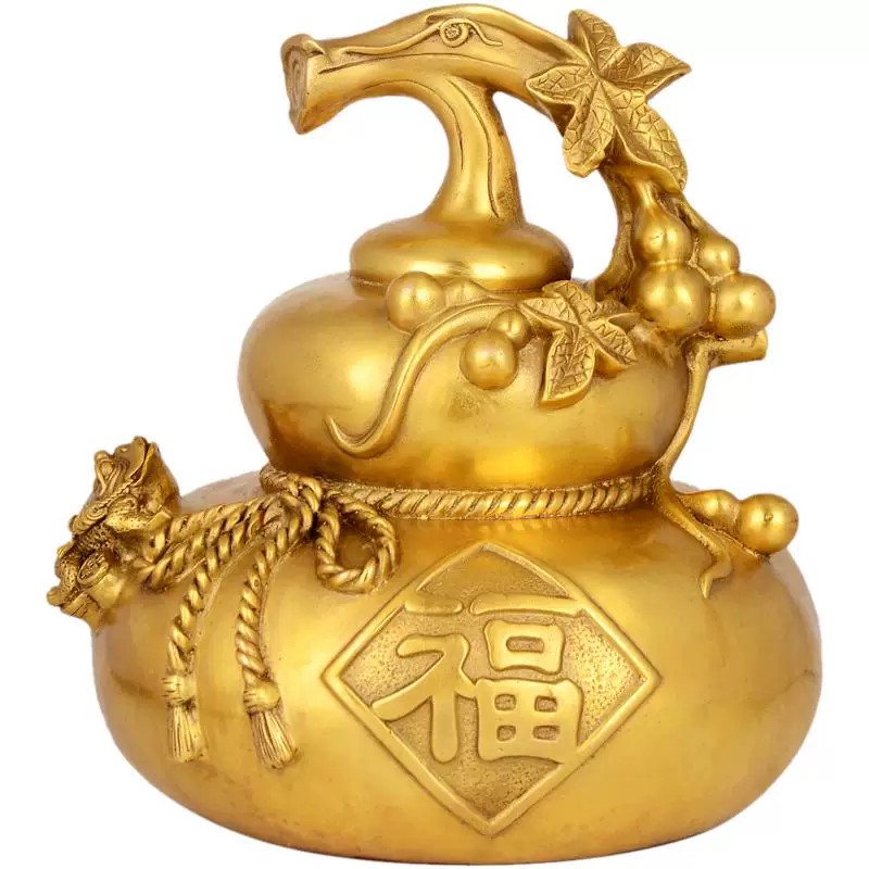 金蟾葫芦摆件黄铜福到