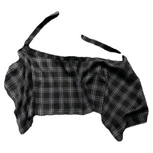 爵士舞屁帘跳舞嘻哈街舞高级感叠穿神器女遮臀格子不规则衬衫男