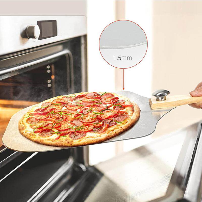 14寸折叠铝披萨铲烘焙铲新款工具pizza号转移大披萨木柄蛋糕铲