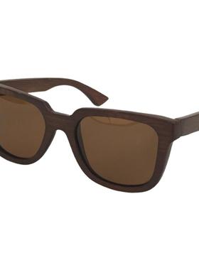 墨镜棕色清晰蝶形大框竹子太阳镜