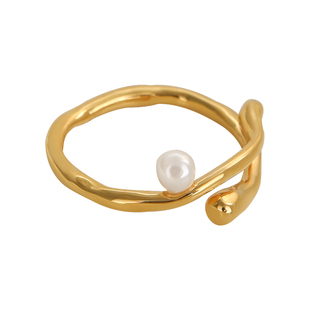 挽里饰品|水波纹珍珠戒指女高级感设计小众轻奢法式复古指环