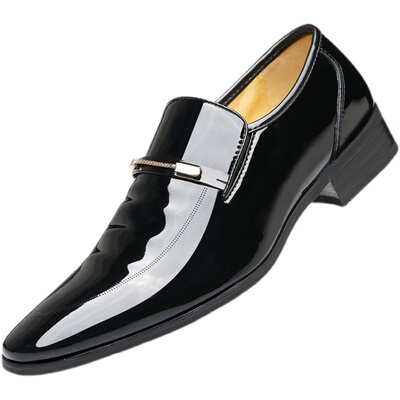 蜻蜓皮鞋结婚小码37透气尖头青年