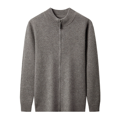 皮尔卡丹高端针织开衫秋装男士纯羊毛外套男款毛衣红色本命年外套