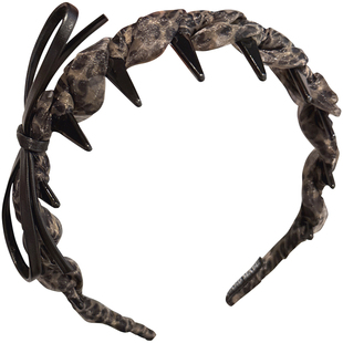 蝴蝶结豹纹麻花带齿高颅顶发箍女防滑不勒头头箍新款刘海压发神器