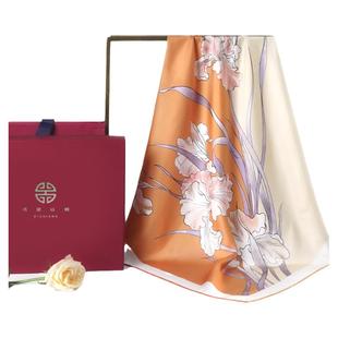 绣娘丝绸真丝丝巾方巾女新款桑蚕丝披肩外搭高级感送妈妈女友礼盒