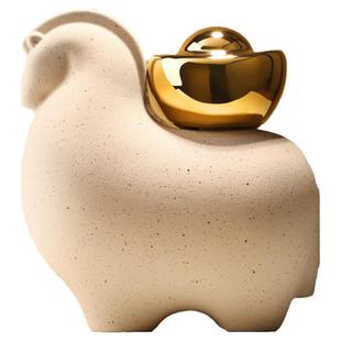 新中式马上有钱摆件客厅玄关家居办公室装饰品新房子乔迁开业礼物