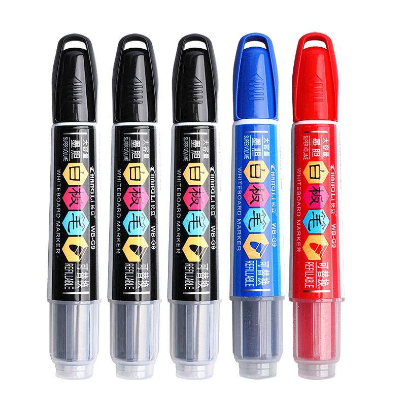 白板笔可换墨囊可擦儿童加墨水教师用水性黑板白班笔大容量红黑色写字马克笔粗头大头笔记号笔办公易擦