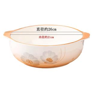 双耳汤盆家用2026新款大碗防烫盛汤陶瓷釉下彩10英寸日式汤碗大号