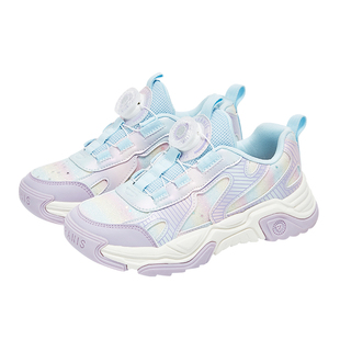 泰兰尼斯kids秋季新款女童旋钮运动鞋甜美百搭校园跑步鞋透气休闲