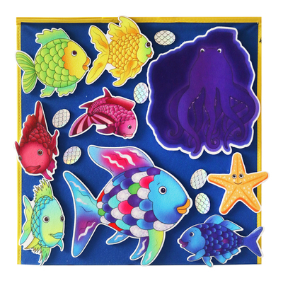 彩虹鱼毛毡绘本故事表演道具