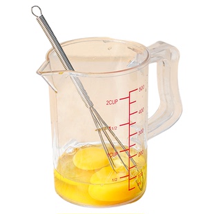 三能带刻度 200ml烘焙家用塑料小量杯 不锈钢厨房烘培牛奶用量杯