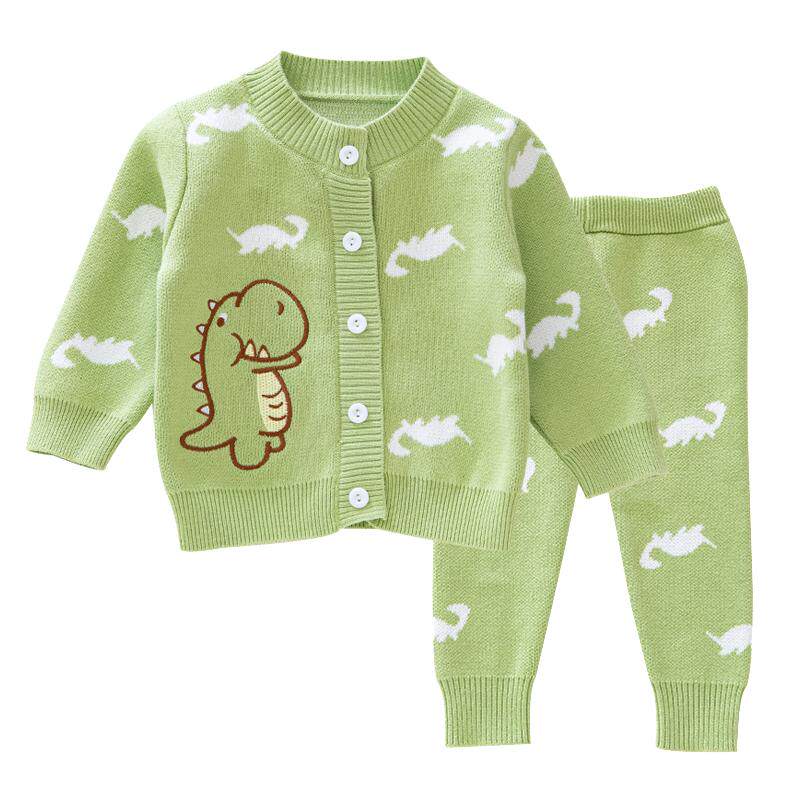 宝宝秋冬毛衣套装男女针织衫婴幼儿衣服分体保暖毛线衣开衫外套小