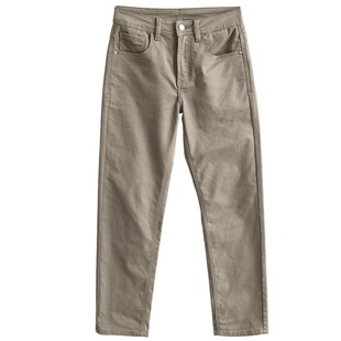 美式爆款灰咖色牛仔裤男士2026新款修身窄版直筒弹力春季休闲裤子