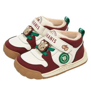 泰兰尼斯冬季男宝宝加绒新年学步鞋女童鞋保暖机能鞋包头防踢童鞋