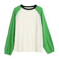 云上生活【空气感针织衫】拼色莱赛尔天丝针织衫春夏季新款女