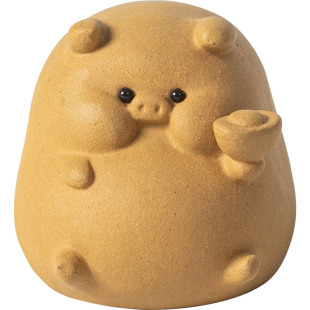 紫砂茶宠摆件招财福气小猪精品可养生肖茶玩盖置情侣对猪茶桌装饰