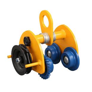 起泽手拉跑车葫芦手推小跑车工字钢轨道滑轮单轨小车行车钢轨夹钳