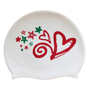 包邮外贸硅胶印花游泳帽库存处理白色黑色舒适柔软防水男女款大码