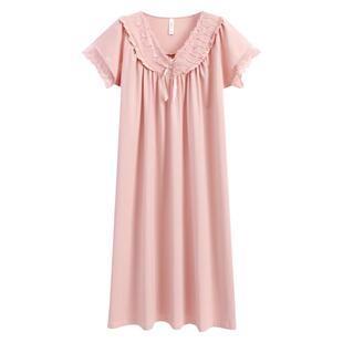 睡裙女夏季纯棉短袖女款夏天薄款睡衣裙2026年新款孕妇夏款连衣裙