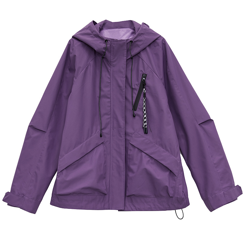 DM100大码百分百2025春季新款女装运动户外登山防水防风冲锋外套