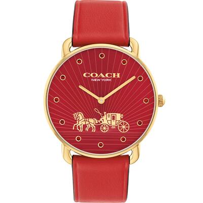 蔻驰马年限定生肖皮石英女表