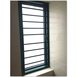 上海定做固定防盗窗 铝合金带锁可拆卸 儿童安全防护栏室内防盗窗