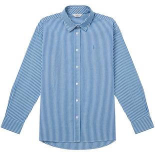 【专柜正品】Hazzys哈吉斯宽松条纹牛津纺衬衫25年秋季新款衬衣女