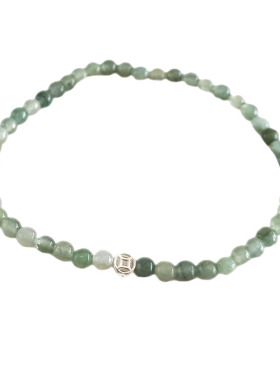 天然翡翠925银饰绿色手链女手串素雅绿玉小众轻奢女士招财清新