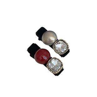 高级感珍珠发夹秋冬抓夹侧边前额碎发卡一字夹女边夹刘海夹子头饰