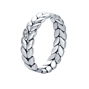 MODIAN S925纯银复古戒指女叶子树叶个性设计简约高级感小众指环