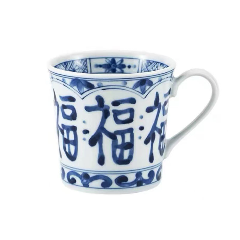 釉下彩马克杯蓝凛唐陶瓷青花